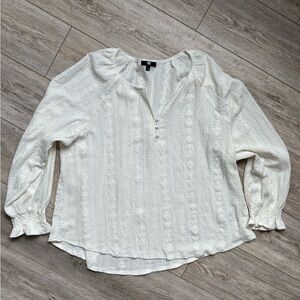 Frye Long Sleeve Blouse Cream XL
